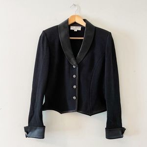 St John Evening By Marie Gray Black Formal Knit Jacket Button Down Women’s 8